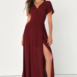 Lulu maroon wrap long dress never worn with tags XL